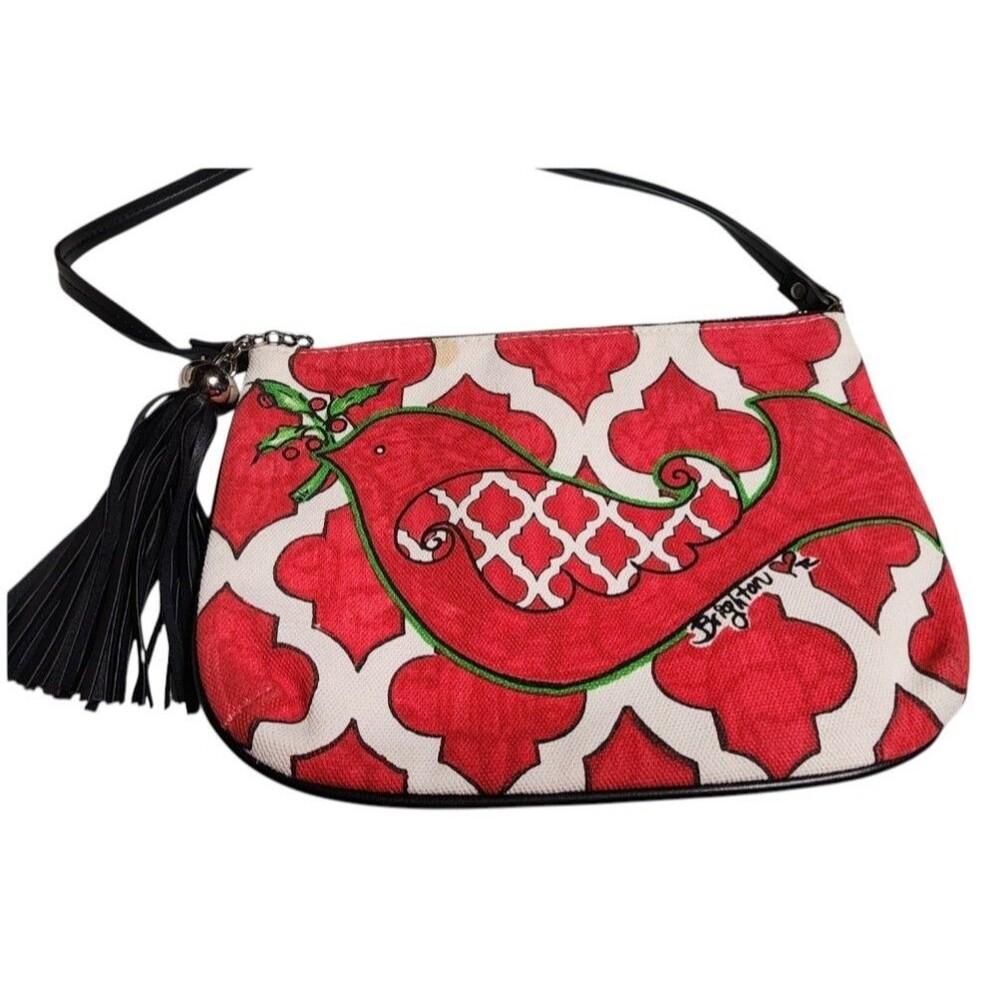 Brighton Love Dove Crossbody Pouch Canvas Exterior